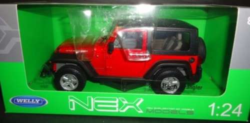 Jeep Wrangler 2007 red 1/24 Welly NEW+boxed  #2173 instant wheels