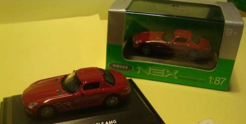 Mercedes-Benz SLS AMG 2012 dark-red 1/87 Welly NEW+boxed  #9359 instant wheels
