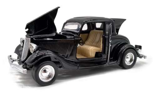 Ford Coupe 1934 black 1/24 Motormax NEW+boxed   #2174 instant wheels