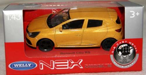 Renault Clio IV RS 2012 yellow-met 1/43 Welly NEW+boxed  #5046 instant wheels