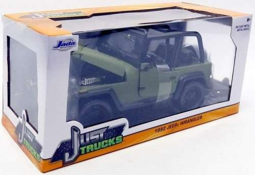 Jeep Wrangler 1992 (open) matte-green 1/24 Jada NEW+boxed  #2184 instant wheels