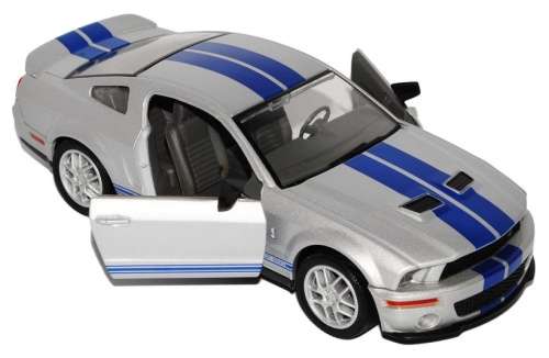 Shelby (Ford) GT 500 2007 silver w. blue stripe 1/24 RoadSignature NEW+boxed  #2188 instant wheels