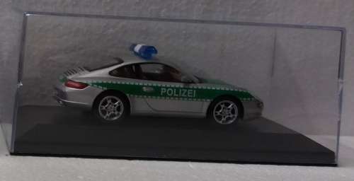 Porsche 911 (997) Carrera S 2004 AutobahnPolizei silver 1/43IXO NEW+showcased #5136 instant wheels