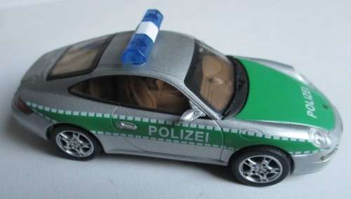 Porsche 911 (997) Carrera S 2004 AutobahnPolizei silver 1/43IXO NEW+showcased #5136 instant wheels