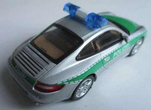 Porsche 911 (997) Carrera S 2004 AutobahnPolizei silver 1/43IXO NEW+showcased #5136 instant wheels