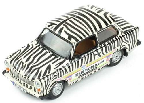Trabant 601 1970 IXO TrabiWorld Zebra pattern 1/43 IXO NEW+boxed  #5174 instant wheels