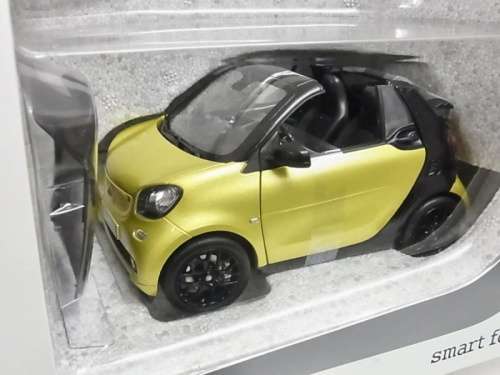 Smart fortwo Cabriolet 2015 black+yellow 1/18 Norev NEW+boxed  #8999 instant wheels