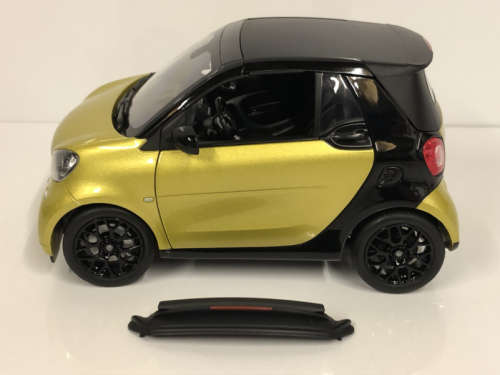 Smart fortwo Cabriolet 2015 black+yellow 1/18 Norev NEW+boxed  #8999 instant wheels