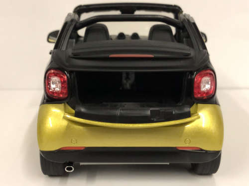Smart fortwo Cabriolet 2015 black+yellow 1/18 Norev NEW+boxed  #8999 instant wheels
