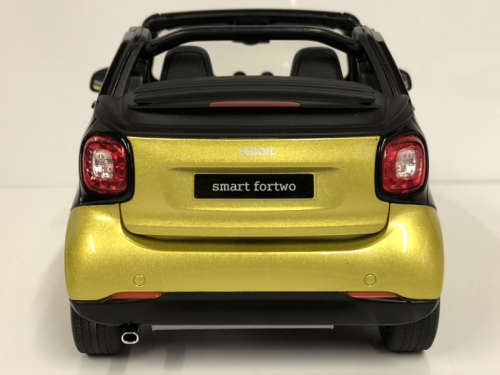 Smart fortwo Cabriolet 2015 black+yellow 1/18 Norev NEW+boxed  #8999 instant wheels