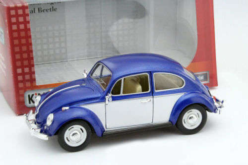 Volkwagen Beetle 1967 blue+white 1/24 Kinsmart NEW+boxed  #2204 instant wheels