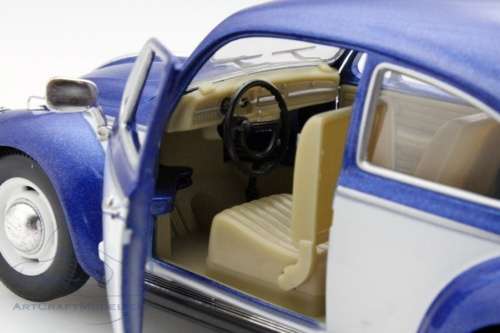 Volkwagen Beetle 1967 blue+white 1/24 Kinsmart NEW+boxed  #2204 instant wheels