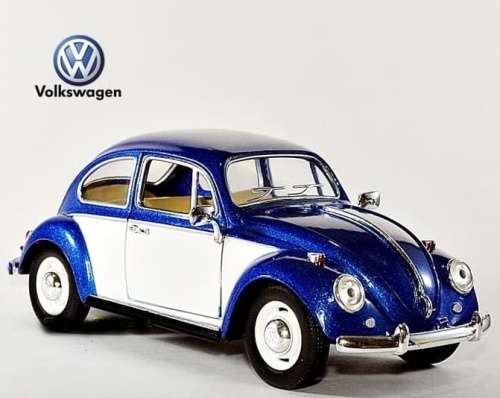 Volkwagen Beetle 1967 blue+white 1/24 Kinsmart NEW+boxed  #2204 instant wheels
