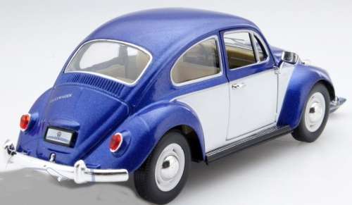 Volkwagen Beetle 1967 blue+white 1/24 Kinsmart NEW+boxed  #2204 instant wheels