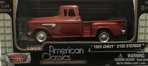 Chevrolet 5100 Stepside pick-up 1955 red 1/43 Motormax NEW+boxed  #5232 instant wheels