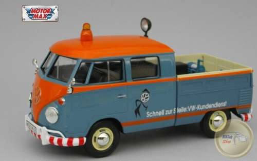 Volkswagen Type 2 - T1 1970 double-cab VW ServiceVan 1/24 Motormax NEW+boxed  #2211 instant wheels