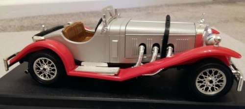 Mercedes-Benz SSK 1928 silver+red 1/24 Bburago/Italia NEW+boxed  #2214 instant wheels