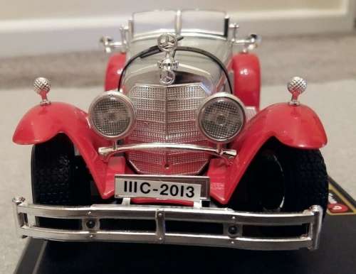 Mercedes-Benz SSK 1928 silver+red 1/24 Bburago/Italia NEW+boxed  #2214 instant wheels