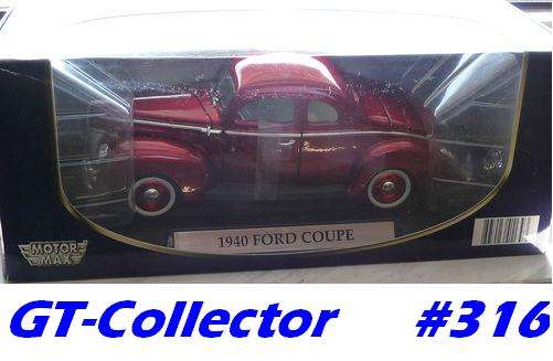 1:18 Ford Coupe 1940 ruby-red-met MotorMax,NEW,gtee, FREE insured postal delivery #316