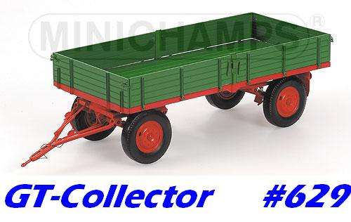 1:18 Farm Trailer (2-axle) green f.Tractor RARE,MINT boxed, MiniChamps, 7D mon-back g'tee! #629BI
