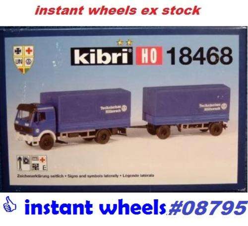 Mercedes-Benz Truck+trailer rig THW, KIBRI kit, NEW+boxed FREE delivery #08795 instant wheels