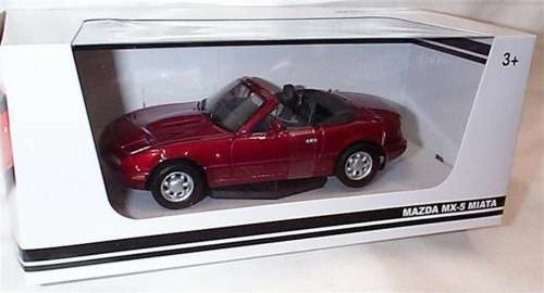 Mazda MX-5 (Miata) 1989 burgundy Motormax 1:24 NEW+boxed  #2219 instant wheels