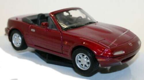 Mazda MX-5 (Miata) 1989 burgundy Motormax 1:24 NEW+boxed  #2219 instant wheels
