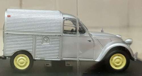 Citroen 2CV LaCamionnette AZU 1955 silver 1/43 Hachette/U.H. NEWinBlister  #5300 instant wheels