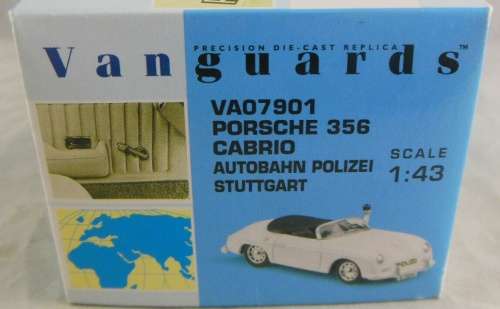 Porsche 356 Cabrio Autobahn Polizei 1953 white 1:43 Vanguards NEW+boxed #5284 instant wheels