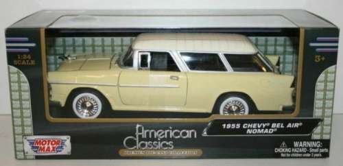 Chevrolet Bel Air Nomad 1955 lt. yellow 1/24 Motormax NEW+boxed  #2229 instant wheels