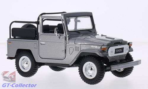 Toyota Landcruiser FJ40 open 1984 silver 1/24 Motormax NEW+boxed  #2234 instant wheels