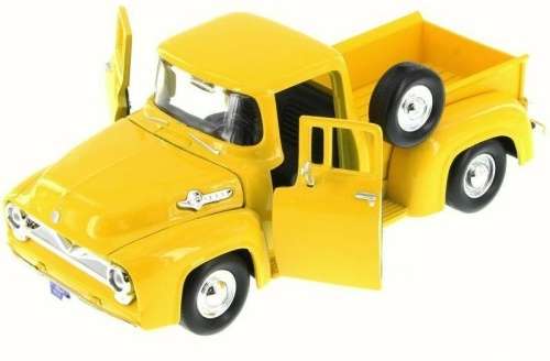 Ford F-100 Pick-up 1955 yellow 1/24 Motormax NEW+boxed  #2241 instant wheels