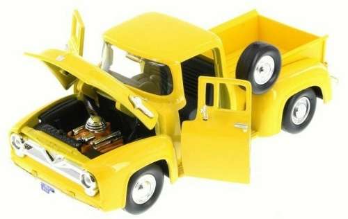 Ford F-100 Pick-up 1955 yellow 1/24 Motormax NEW+boxed  #2241 instant wheels