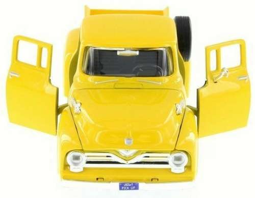 Ford F-100 Pick-up 1955 yellow 1/24 Motormax NEW+boxed  #2241 instant wheels