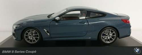 BMW 850i M coupe 2018 blue-grey Norev 1/18 NEW+boxed  #8957 instant wheels