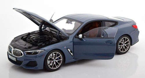 BMW 850i M coupe 2018 blue-grey Norev 1/18 NEW+boxed  #8957 instant wheels