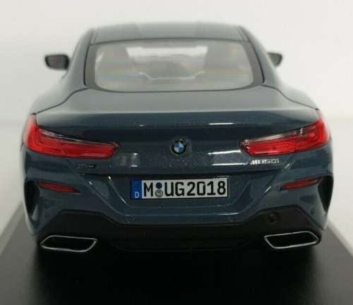 BMW 850i M coupe 2018 blue-grey Norev 1/18 NEW+boxed  #8957 instant wheels