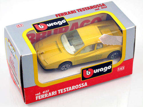 Ferrari Testarossa 1984 yellow 1/43 Bburago/Italia NEW+boxed  #4083 instant wheels