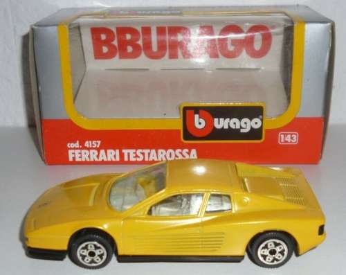 Ferrari Testarossa 1984 yellow 1/43 Bburago/Italia NEW+boxed  #4083 instant wheels
