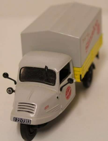 Goliath GD750 1950 3-wheeler Pick-Up grey+yellow 1/43 IXO New+boxed   #4135 instant wheels