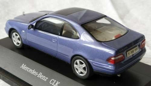Mercedes-Benz CLK Coupe (C208) 1998 blue 1/43 Herpa NEW+boxed  #4157 instant wheels