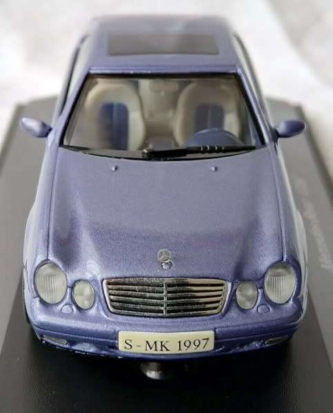 Mercedes-Benz CLK Coupe (C208) 1998 blue 1/43 Herpa NEW+boxed  #4157 instant wheels