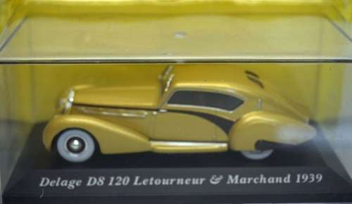 Delage D8120 Letourneur and Marchand 1939 gold 1/43 IXO NEW+boxed  #4181 instant wheels