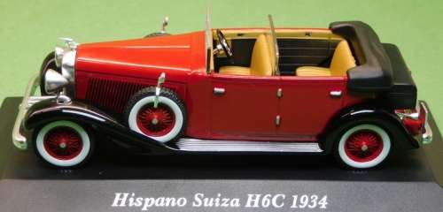 Hispano Suiza H6C 1934 red 1/43 IXO NEW+boxed  #4211 instant wheels