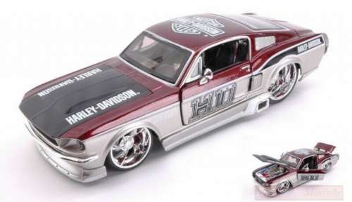 Ford Mustang GT 1967 (HDavidson silver+red) 1/24 Maisto NEW+boxed  #2249 instant wheels