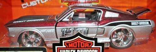 Ford Mustang GT 1967 (HDavidson silver+red) 1/24 Maisto NEW+boxed  #2249 instant wheels