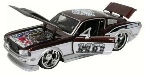 Ford Mustang GT 1967 (HDavidson silver+red) 1/24 Maisto NEW+boxed  #2249 instant wheels