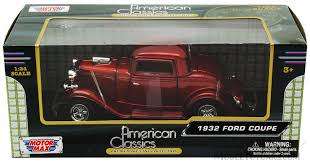 Ford Coupe 1932 red-met 1/24 Motormax NEW+boxed  #2253 instant wheels