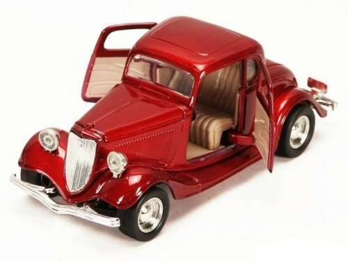 Ford Coupe 1934 red-met 1/24 MotorMax NEW+boxed  #2254 instant wheels