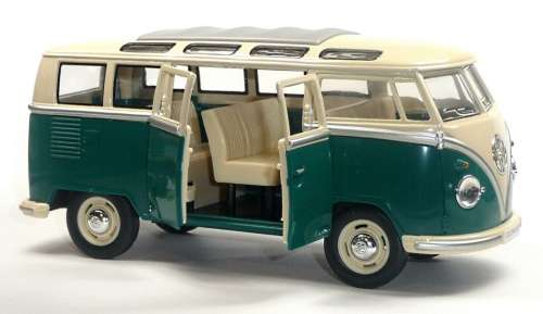 Volkswagen T1 Sambabus 1962 green 1/24 Kinsmart NEW+boxed  #2256 instant wheels